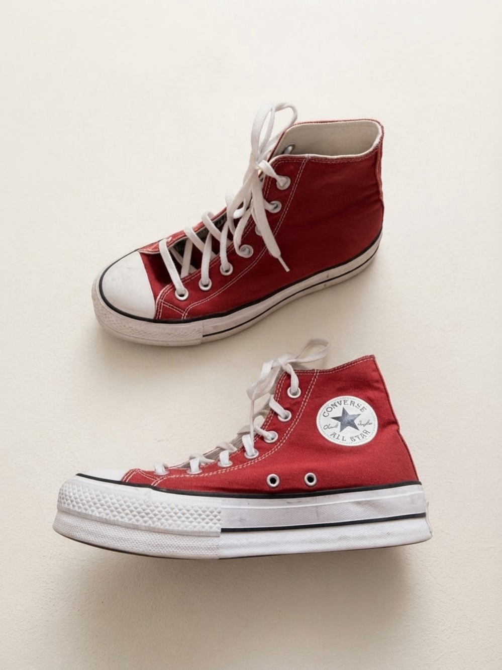 Converse Sz 7.5 Chuck Taylor All Star Lift Platform Red High Top Sneakers Shoes